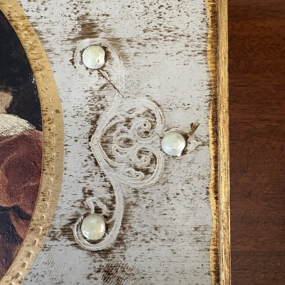 Vintage Music Box Jewelry Box Velvet Lined Victorian Portrait Japan